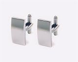 Stainless-Steel Curved Rectangle Cufflinks