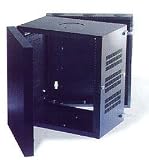 APW Mini-Max Wall Mount Cabinet with Solid Door and Vented Sides Black 12u x 20in
