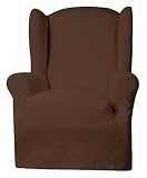 31N4Qq6WqUL. SL160  Small Wingback Chair Slipcover Regular  Heavy Suede  Chocolate