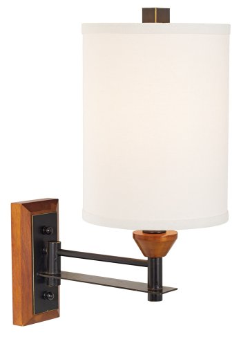 Antique Bronze and Wood Wall Sconce