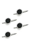 Solid 14k White Gold Coordinating Stud Set (4)