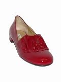 MIU MIU Vernice Chic Ruffle Flat in Rubino Red