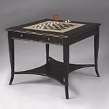 Powell 311-207 Masterpiece Antique Black Game Table with Game Pieces