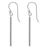Sterling Silver Long Tube Drop Earrings