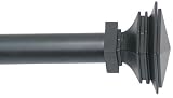 Drapery Window Curtain Rod / Drapery Rod 52 Inch-144 Inch Stacked Sq Black