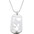 Officially Licensed Playboy Silver Plated I LOVE PLAYBOY ID Tag Necklace