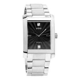 Guess #G10150G Men's Stainless Steel Diamond Marker Dress Watch