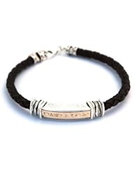 Brown Leather Bracelet with Priestly Blessing in Hebrew