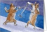 The Corgi Games, fencing, corgi, dog, Card