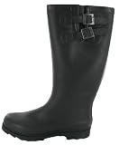 Chooka Women's Signature Solid Dual Buckle Rain Boot,Jet,7 M US