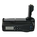 PROFI-BATTERIEGRIFF f�r CANON EOS 7D mit IR-Fernausl�ser, Hochformatausl�ser, Langzeitbelichtungs-, Timer- und Aul�serverz�gerungssteuerung, LCD-Display, sowie Intervallschaltung, mit vielen Zusatzfunktionen, f�r 2x LP-E6 Akkus oder 6 AA Batterien