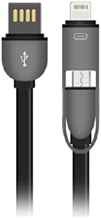 Super Cable SC (3.2 ft) Lightning Duo 2-in-1 High Speed Sync and Charge Cable with Lightning &amp; micro USB connectors for Apple iPhone 6 6Plus, iPad Air mini, Samsung, HTC, LG &amp; more, WHITE