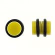 No Piercing Required - High Quality Yellow Acrylic Fake Plugs - Imitation 2G with "O" Rings- Very Strong Magnets - Sold as a Pair