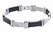 Steel and Rubber Diamond Men's Bracelet