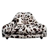 Designer Pet Furniture - Bell Shaped Animal Print Chair for Pets - White with Brown Animal Print
