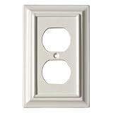 Wood: White Wood Outlet Wall Plates - Set of 6