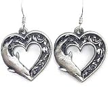 Earth Spirit Earrings - Dolphin Heart - Earth Spirit Earrings - Dolphin Heart