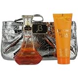BEYONCE HEAT RUSH by Beyonce Gift Set for WOMEN: EDT SPRAY 3.4 OZ & GOLD SHIMMERING BODY CREAM 2.5 OZ & CLUTCH
