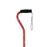 Nova Ortho-Med Nova Cane with Offset Handle and Strap In Red Bliss, Red/Pink