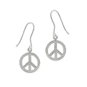 Sterling Silver Tarnish-Free Peace Sign Earrings
