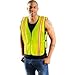 OccuNomix X-Large Yellow OccuLux(R) Lightweight Polyester And Mesh Non-ANSI Economy Vest With Front Hook And Loop Closure, 1-3/8" Silver Gloss Tape On Orange Trim, Side Elastic Straps And 1 Pocket