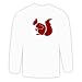 Long Sleeve T-shirt with fur, squirrel, rodent, red, tail