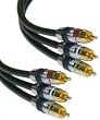 Premium Grade 24K Gold 3 RCA Male / 3 RCA Male (Video + Stereo Audio), 100 ft