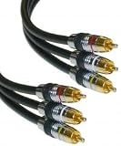 Premium Grade 24K Gold 3 RCA Male / 3 RCA Male (Video + Stereo Audio), 35 ft
