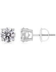 2 ct Solitaire Diamond Stud Earrings in Platinum