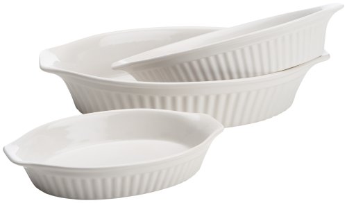 Romertopf Reco White Oval Baking Set, Set of 3