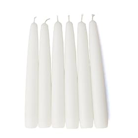 6 White Taper Candles Set of 144 by Zest Candle