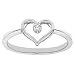 Jewelry : 14k White Gold Diamond Heart Ring (H/I1, 0.02 ct. tw.)