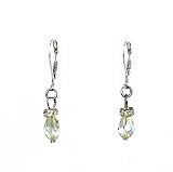 Earrings - E150 - Swarovski (tm) Crystal Beads - Teardrop ~ Clear AB