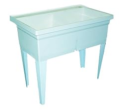 Crane Plumbing FLTD11 Molded-Stone Double-Bowl Laundry Tub, White
