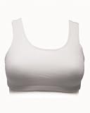 Ladies Cotton Spandex Racer back Sports Bra White