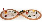 Complete Wooden Train Railway System - 43 piece Figure of Eight Train Set (Compatible with leading wooden rail systems) - Wooden Toy