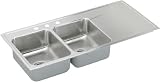 Elkay ILR4822L4 Lustertone Kitchen Sink Satin Finish Stainless Steel 48 x 22