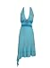 Sexy Blue Halter V Neckline Cocktail Evening Dress (MED)