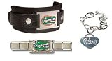 Florida Gators ProStarter/Leather Cuff /Heart Charm Chain Bracelet Package