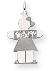 14k White Gold Kid Charm