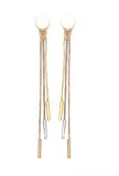 14K Tricolor Gold Dangle Earrings