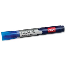 Nobo Drymarker for Drywipe Flipchart and OHP Bullet Tip Blue Ref 1901075 [Pack 12]
