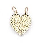 14k Break-Apart I Love You Heart Pendant