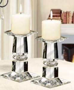7 High Crystal Candlesticks Pair [Misc.]