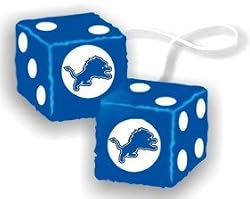 Detroit Lions Fuzzy Dice - Football Sports Merchandise