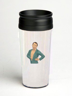 16 oz. Double Wall Insulated Tumbler with man in pain - Paper Insert