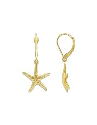 Wyland Starfish Earrings in 14K Yellow Gold