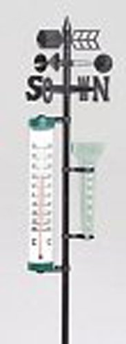 Brema 140590 Gartenthermometer mit Wetterfahne und Regenmesser