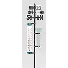 Brema 140590 Gartenthermometer mit Wetterfahne und Regenmesser