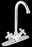 Chrome Gooseneck Kitchen Faucet with Cross Handles